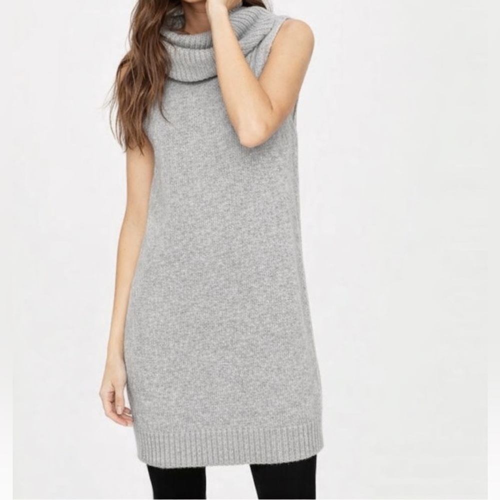 Lole Basia Turtleneck Sweater Dress Grey Medium